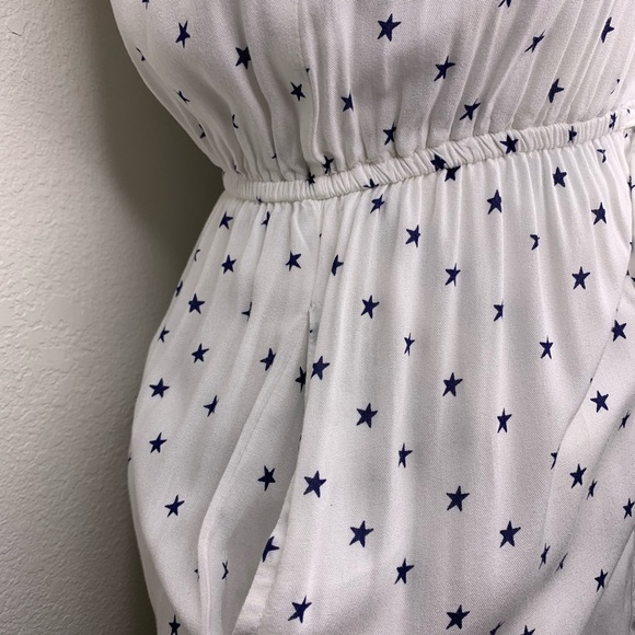 Japna White dress with navy blue patterned stars - Picture 4 of 5